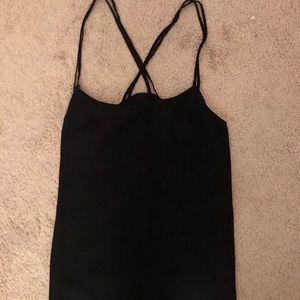 Banana republic black double strap cross back top